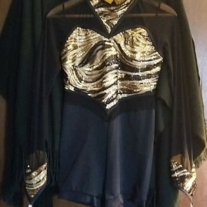 Black & gold sequins romper